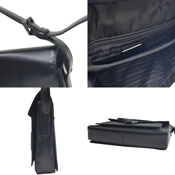 Prada Bag Black Shoulder Nylon Leather - Picture 1 of 3